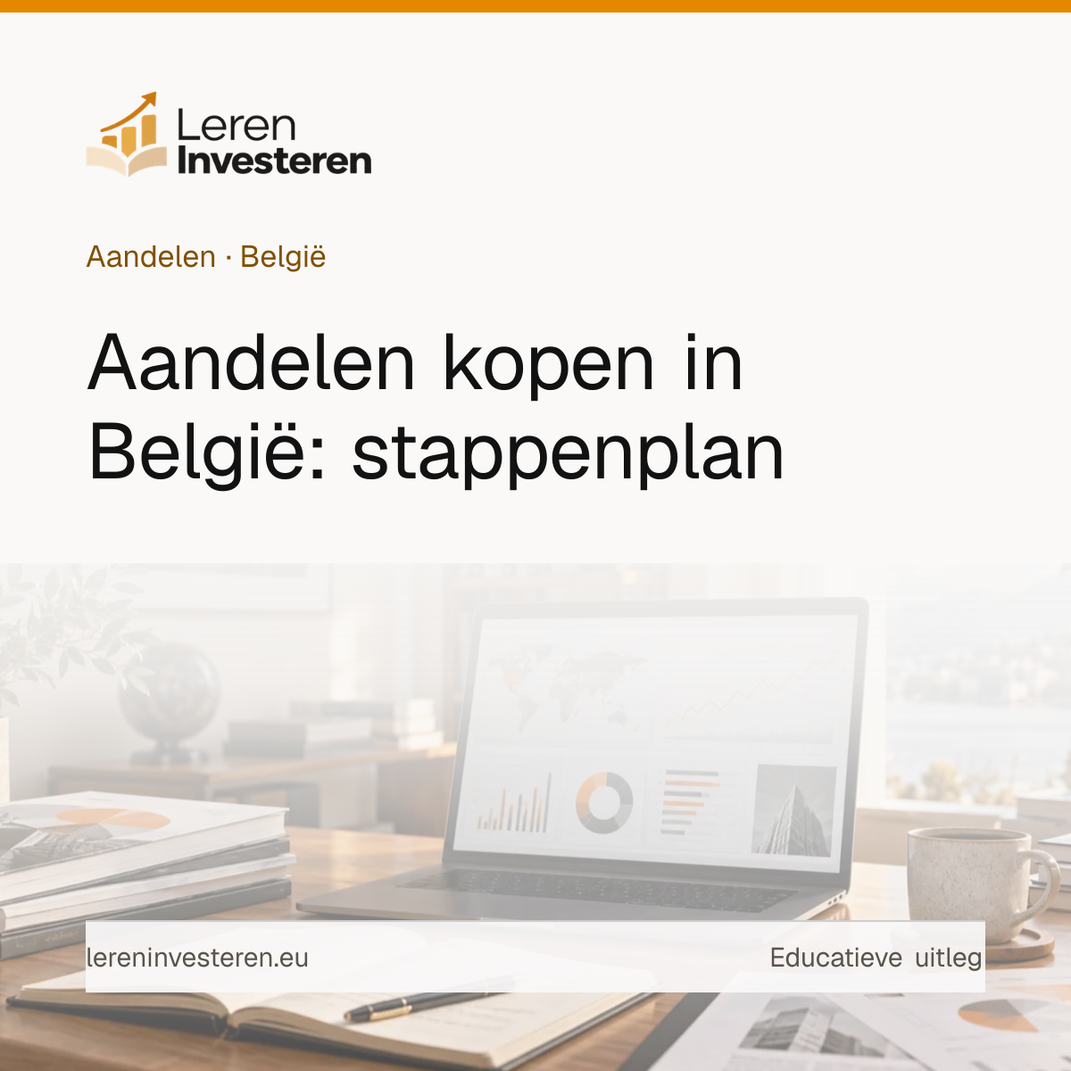 Aandelen kopen in België: stappenplan — educatieve illustratie voor beleggers in België
