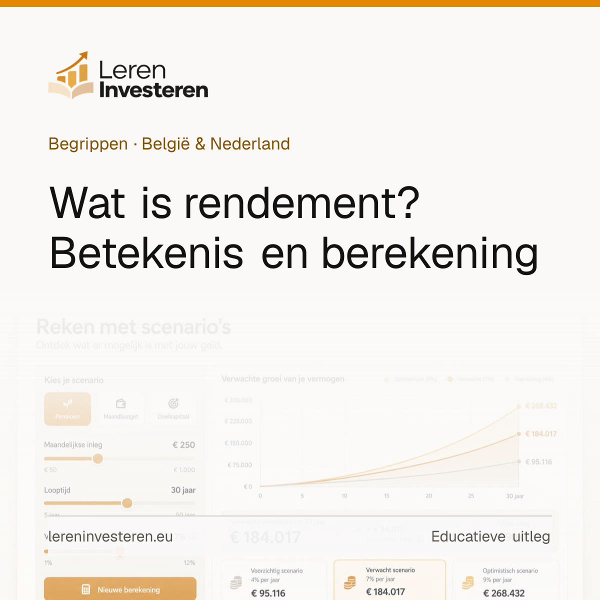 Wat is rendement? — educatieve illustratie voor beleggers in België en Nederland