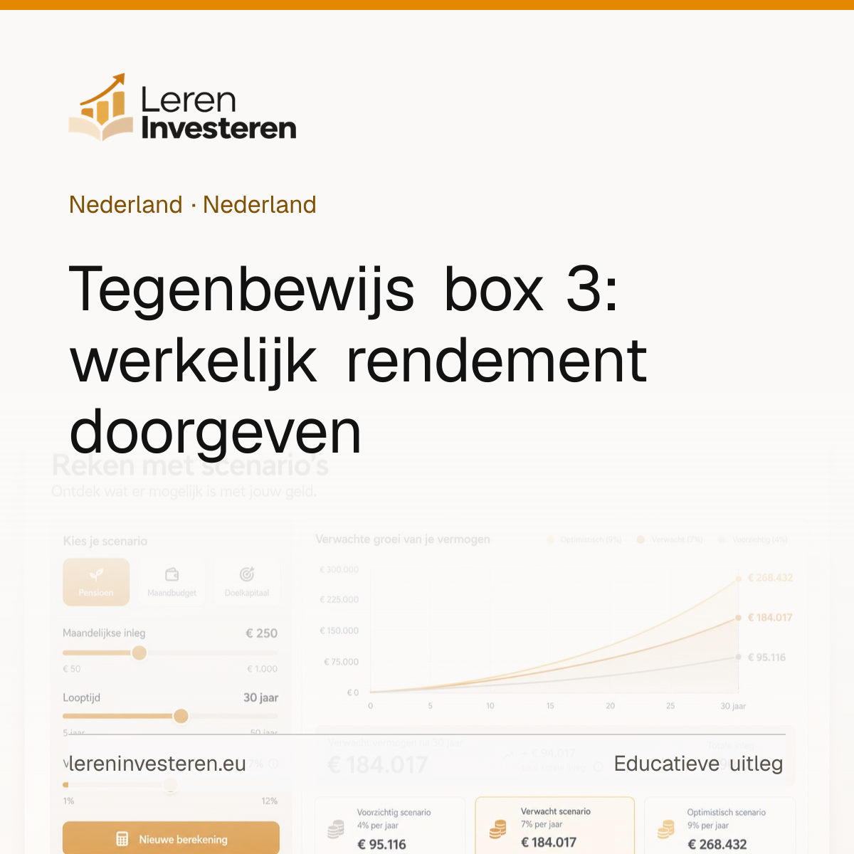 Tegenbewijsregeling box 3 aanvragen — educatieve illustratie voor beleggers in Nederland