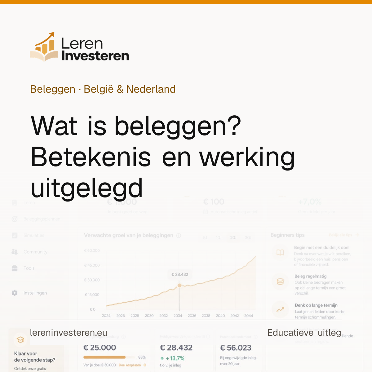 Wat is beleggen? — educatieve illustratie voor beleggers in België en Nederland