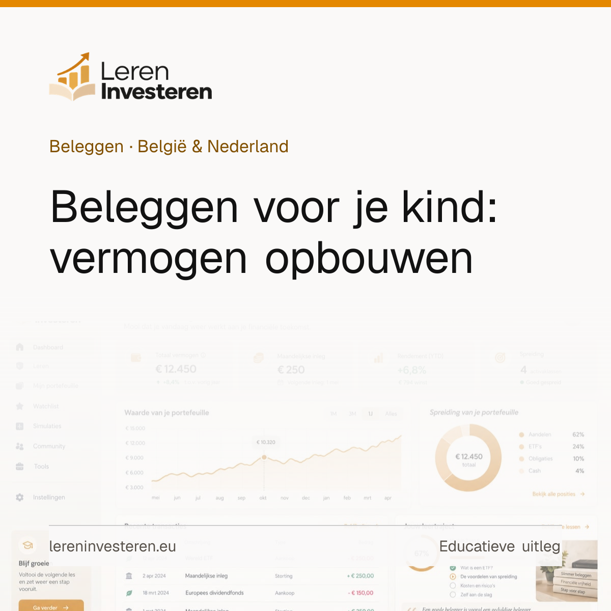 Beleggen voor je kind: vermogen opbouwen voor later — educatieve illustratie voor beleggers in België en Nederland