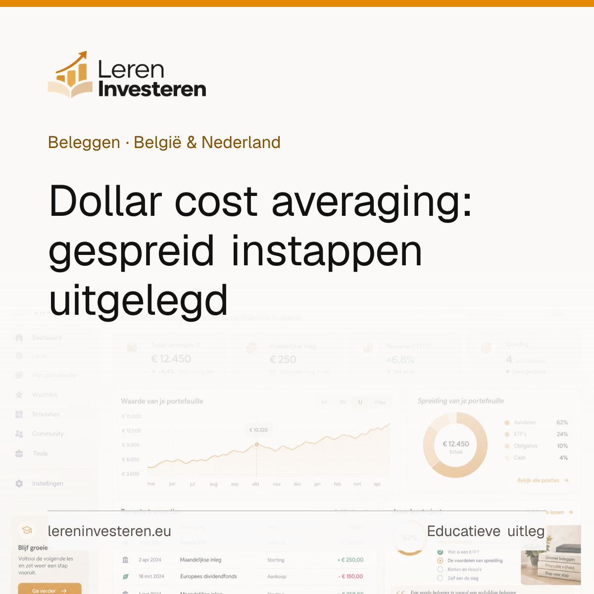 Wat is dollar cost averaging? — educatieve illustratie voor beleggers in België en Nederland
