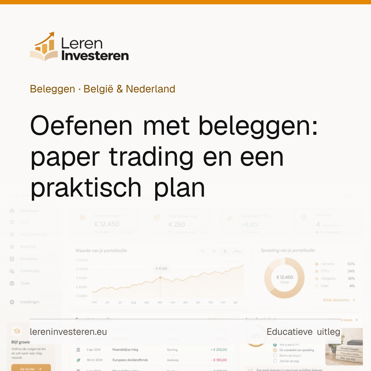 Oefenen met beleggen: van virtuele order naar inzicht — educatieve illustratie voor beleggers in België en Nederland