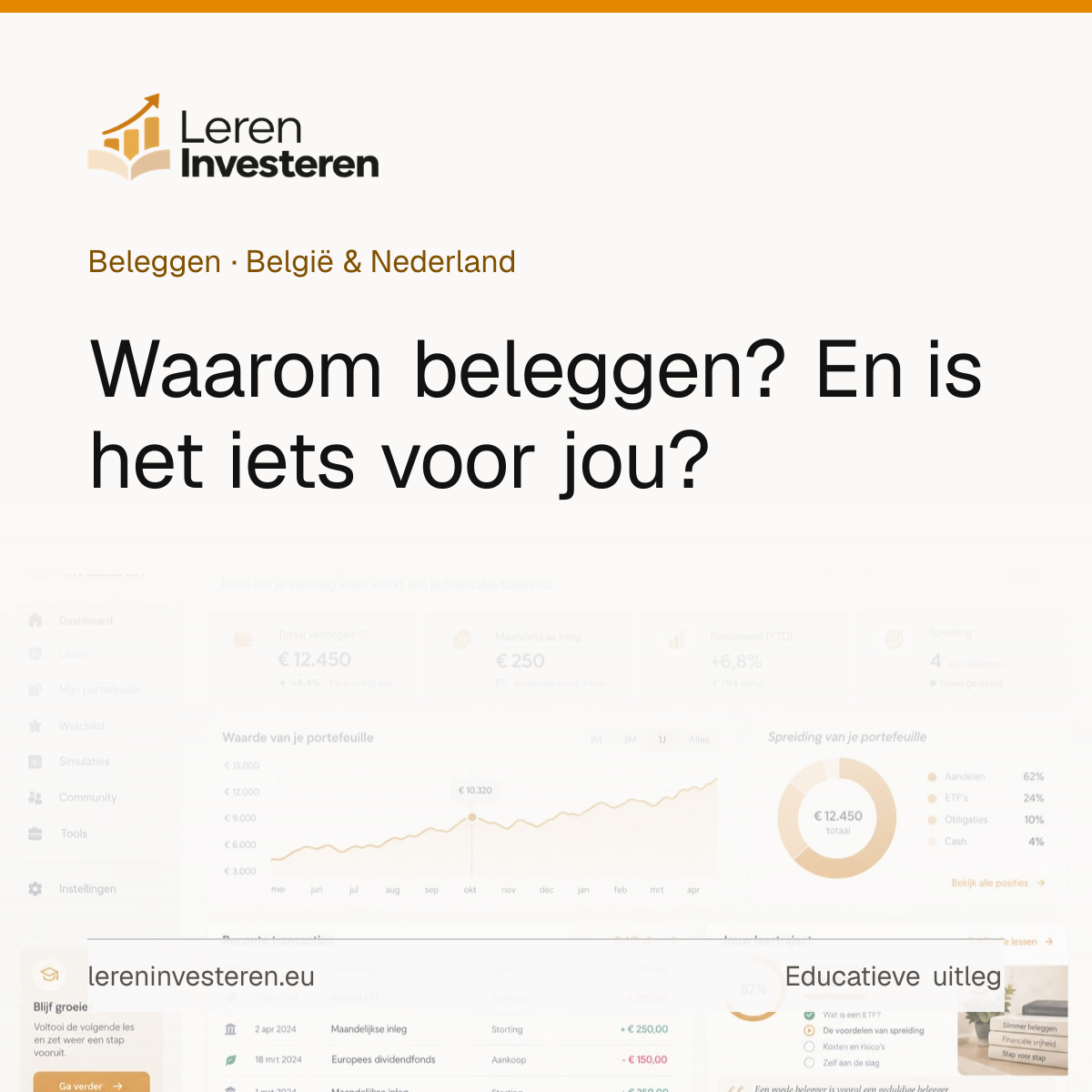 Waarom beleggen? En is beleggen verstandig in jouw situatie? — educatieve illustratie voor beleggers in België en Nederland