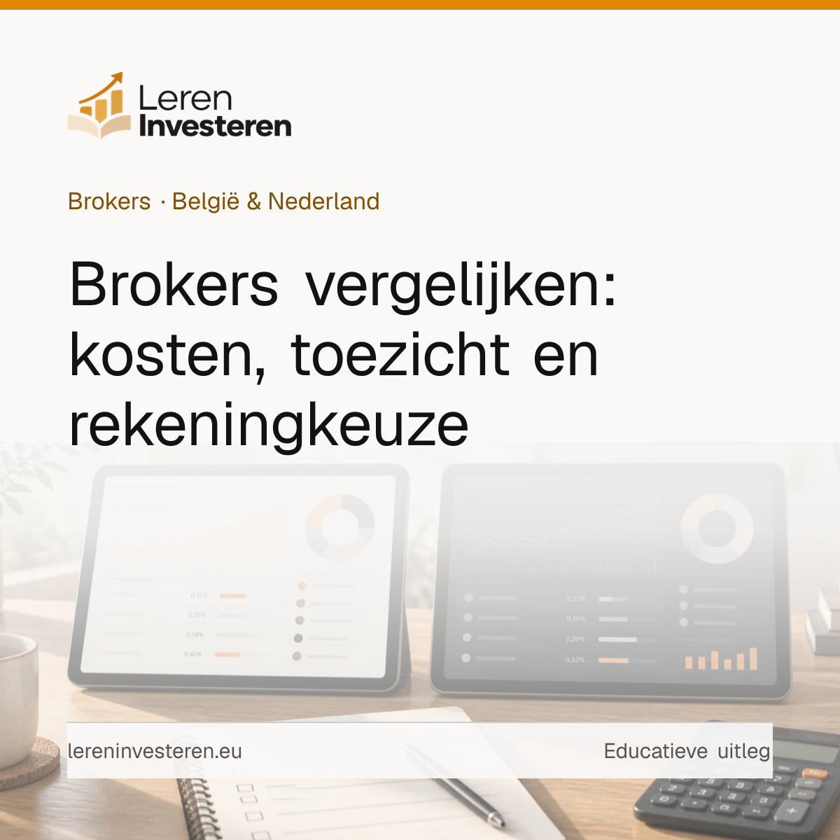 Broker vergelijken en de beste broker kiezen — educatieve illustratie voor beleggers in België en Nederland