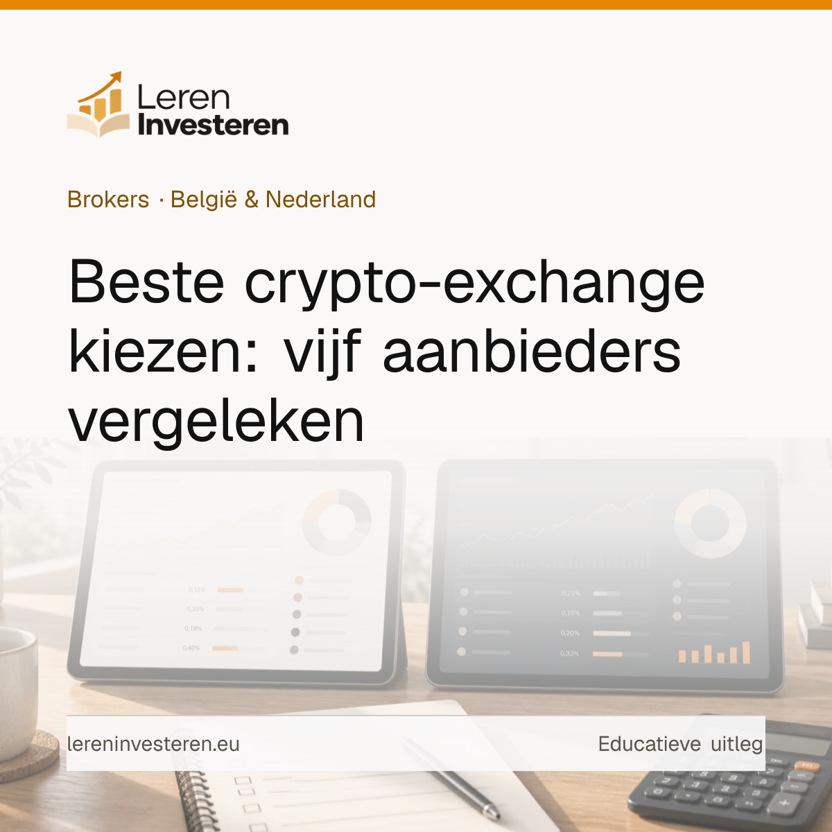 Beste crypto-exchange kiezen voor België en Nederland — educatieve illustratie voor beleggers in België en Nederland
