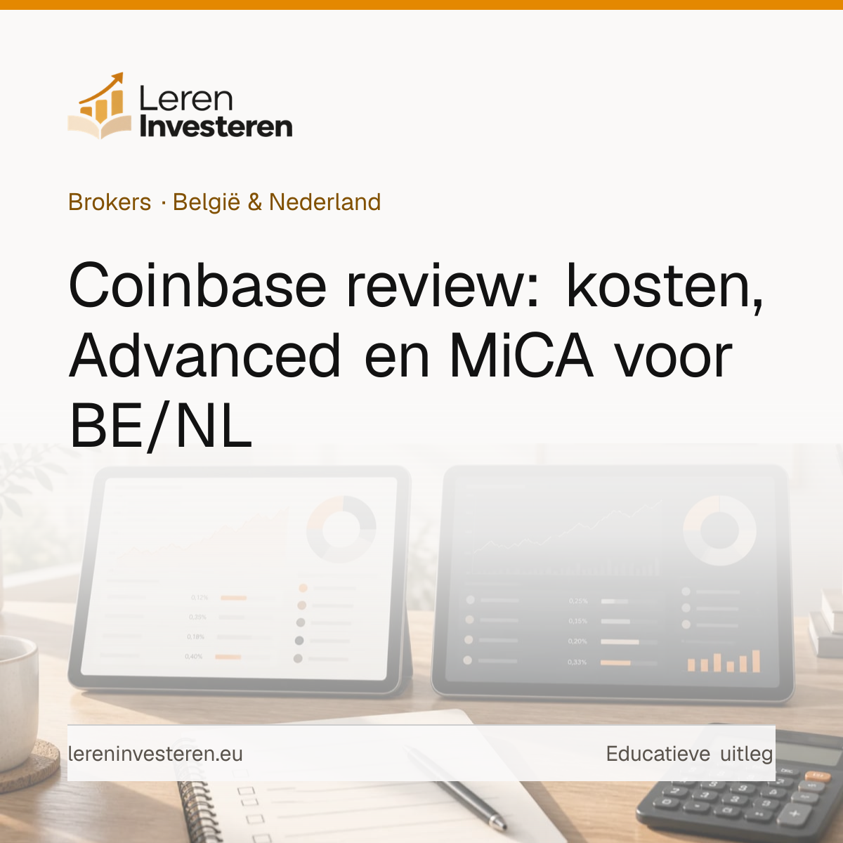 Coinbase review: kosten, Advanced en beperkingen — educatieve illustratie voor beleggers in België en Nederland
