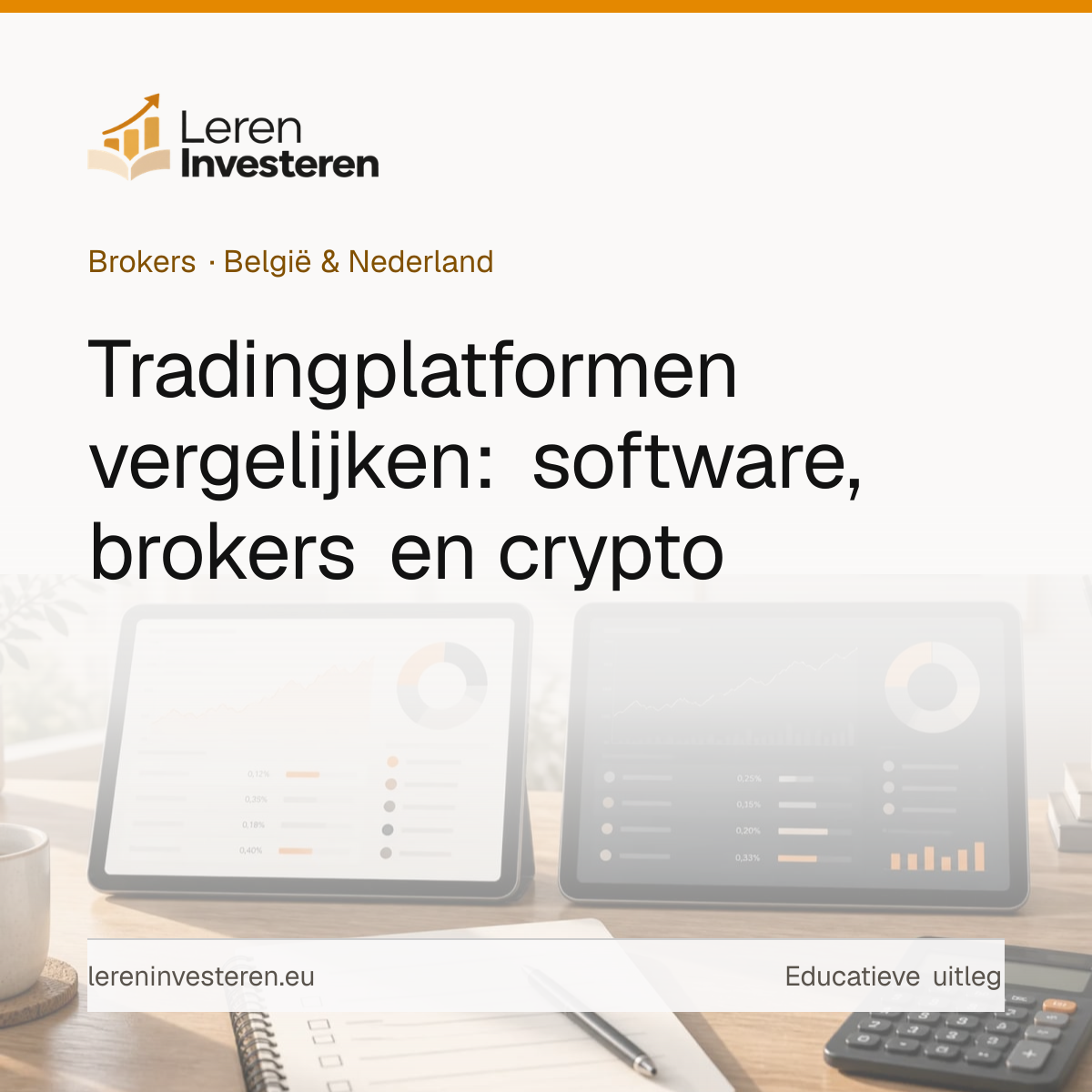 Tradingplatformen vergelijken voor België en Nederland — educatieve illustratie voor beleggers in België en Nederland