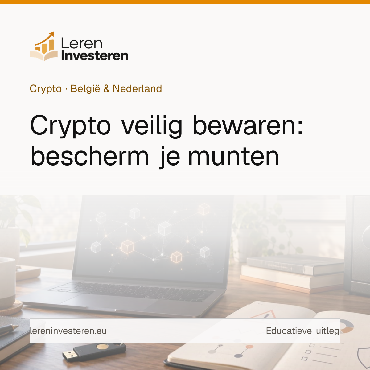 Crypto veilig bewaren: zo bescherm je je munten — educatieve illustratie voor beleggers in België en Nederland