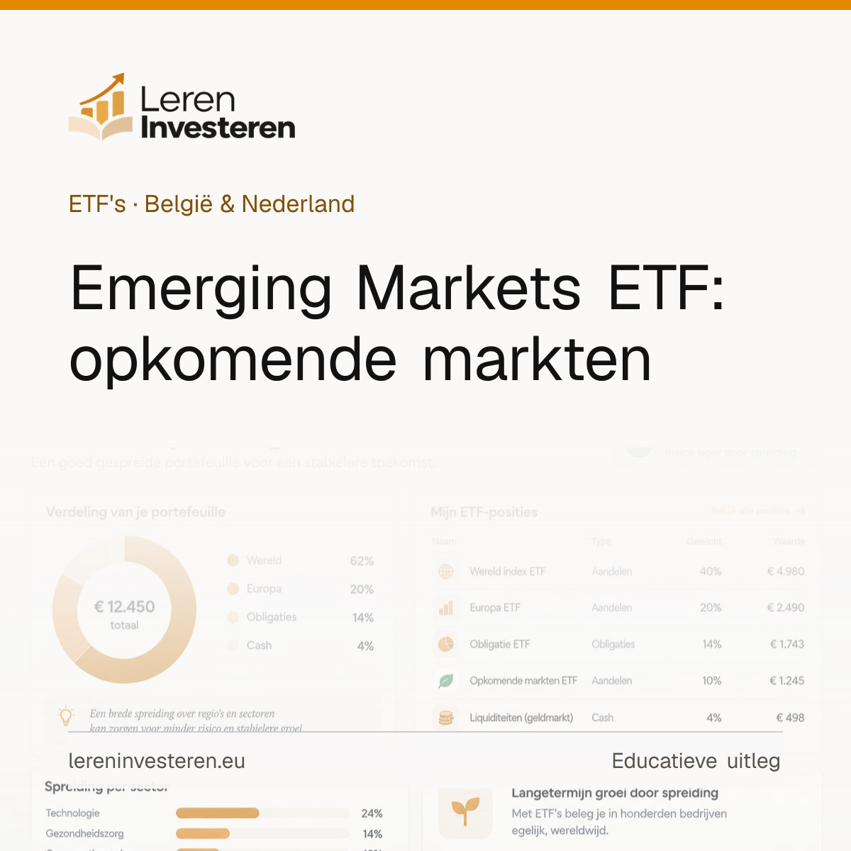 Emerging Markets ETF: beleggen in opkomende markten — educatieve illustratie voor beleggers in België en Nederland