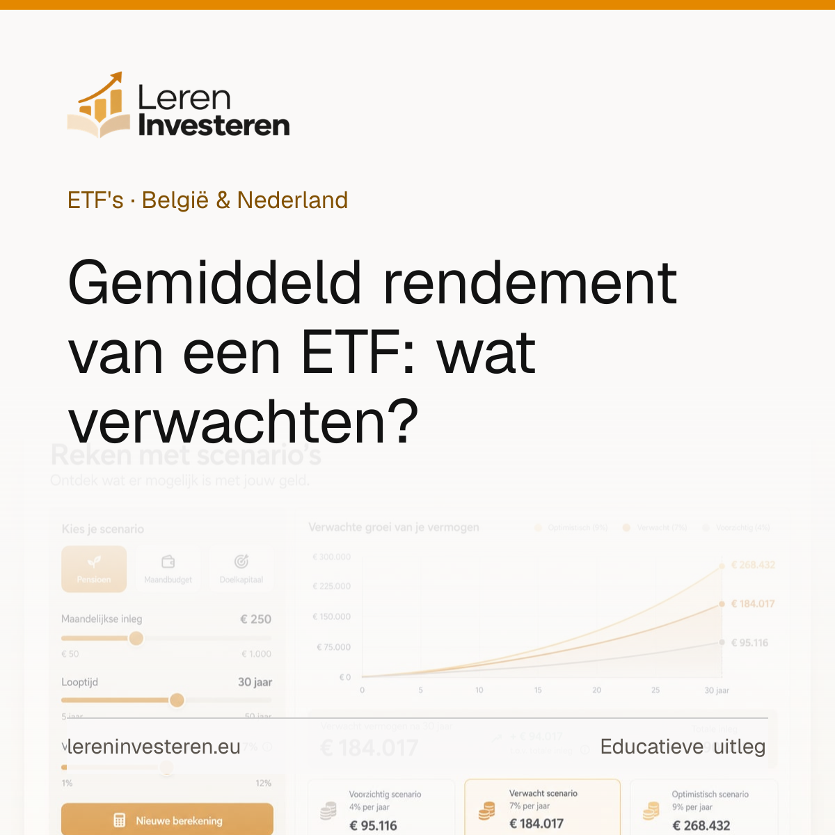 Gemiddeld rendement van een ETF: wat kun je verwachten? — educatieve illustratie voor beleggers in België en Nederland
