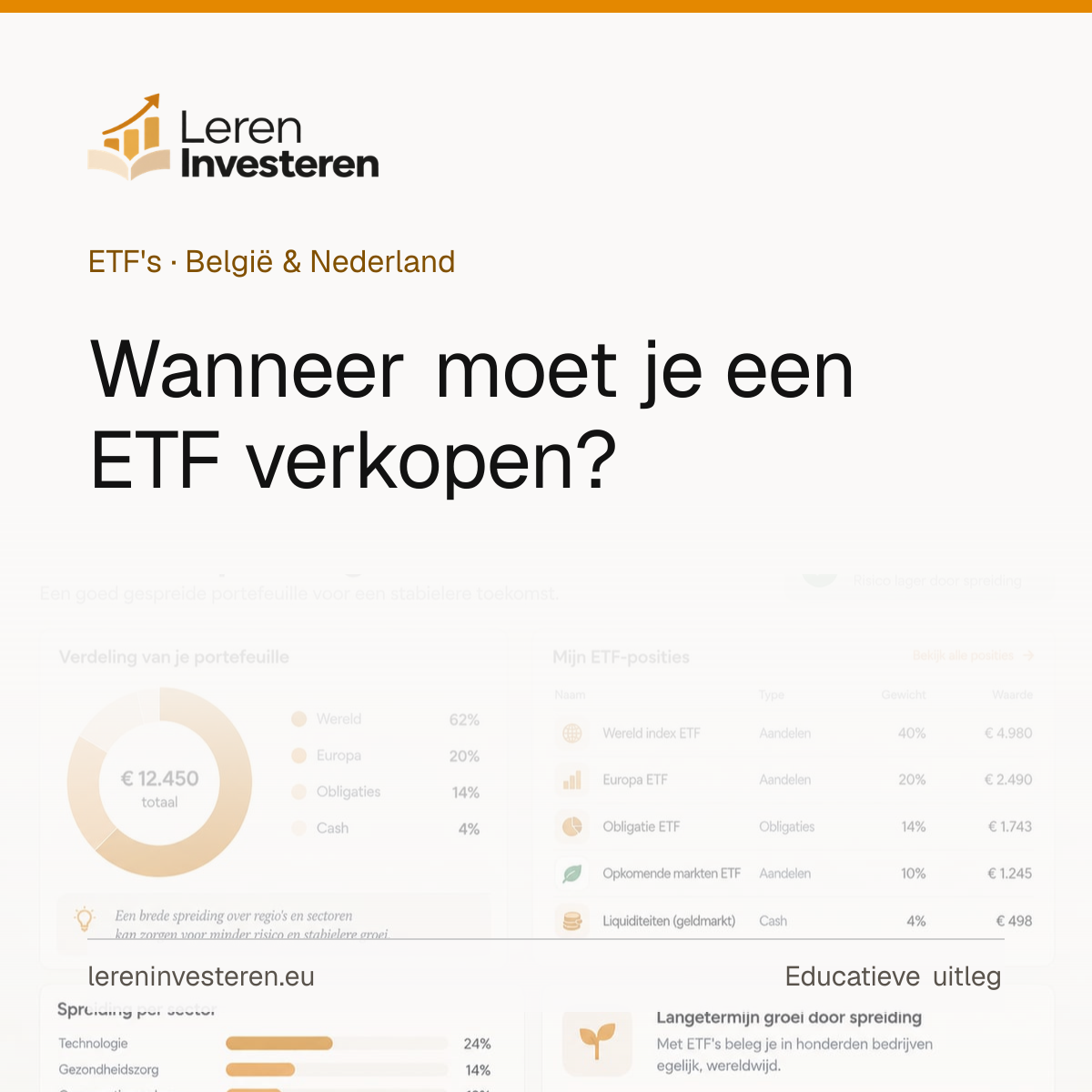 Wanneer moet je een ETF verkopen? — educatieve illustratie voor beleggers in België en Nederland