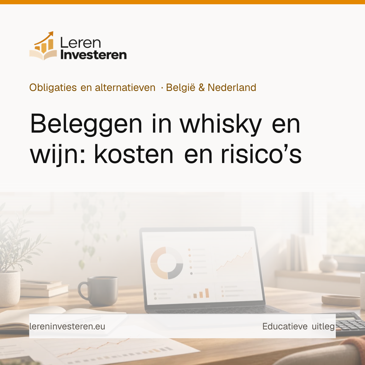 Beleggen in whisky en wijn: werking, kosten en risico’s — educatieve illustratie voor beleggers in België en Nederland
