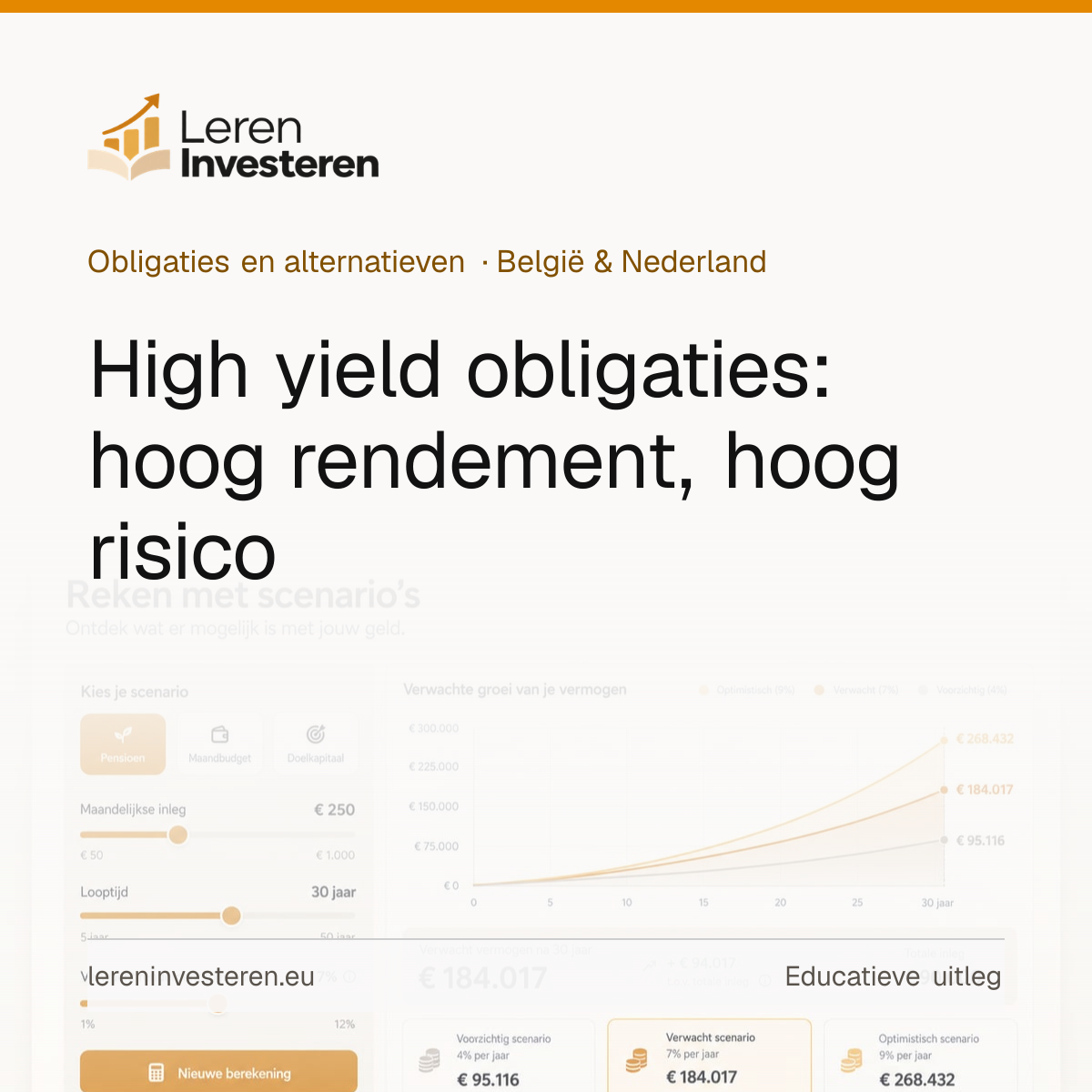 High yield obligaties: hoger rendement tegen meer risico — educatieve illustratie voor beleggers in België en Nederland
