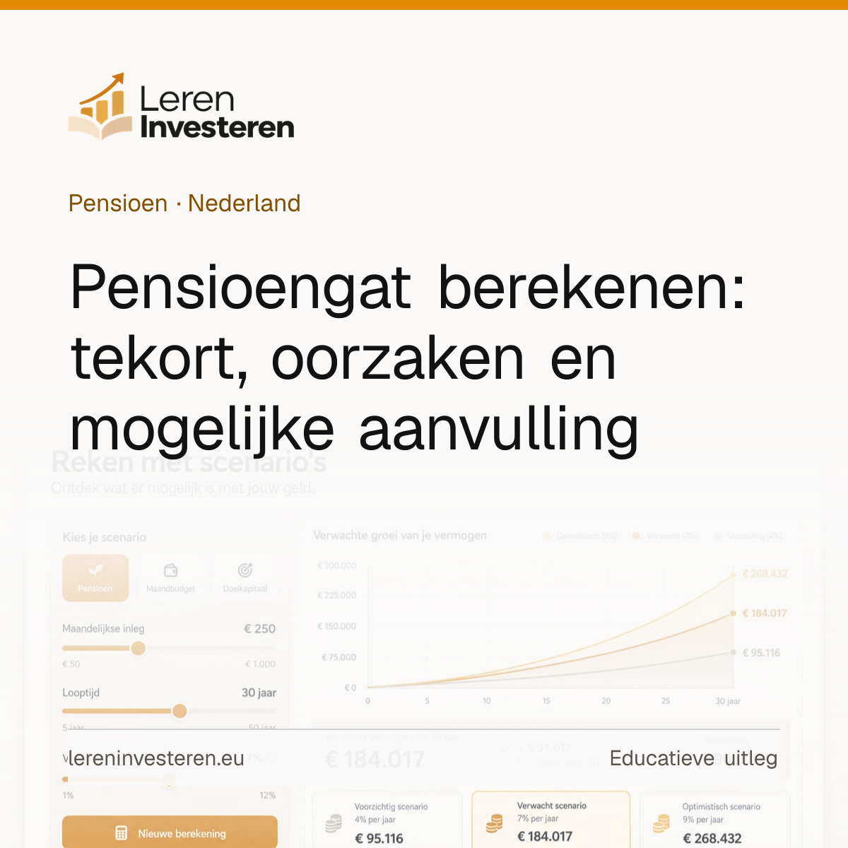 Pensioengat: heb jij er een en hoe dicht je het? — educatieve illustratie voor beleggers in Nederland