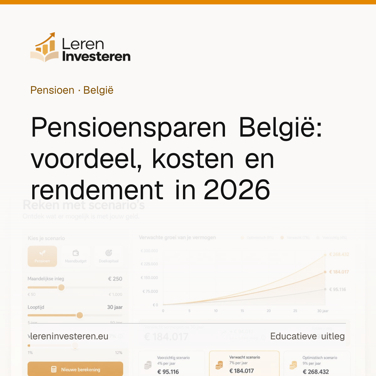Pensioensparen in België: hoe het werkt en wat het opbrengt — educatieve illustratie voor beleggers in België