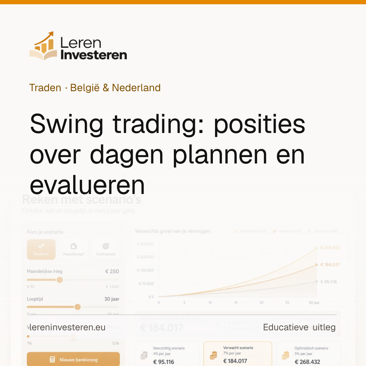 Swing trading: handelen over meerdere dagen — educatieve illustratie voor beleggers in België en Nederland