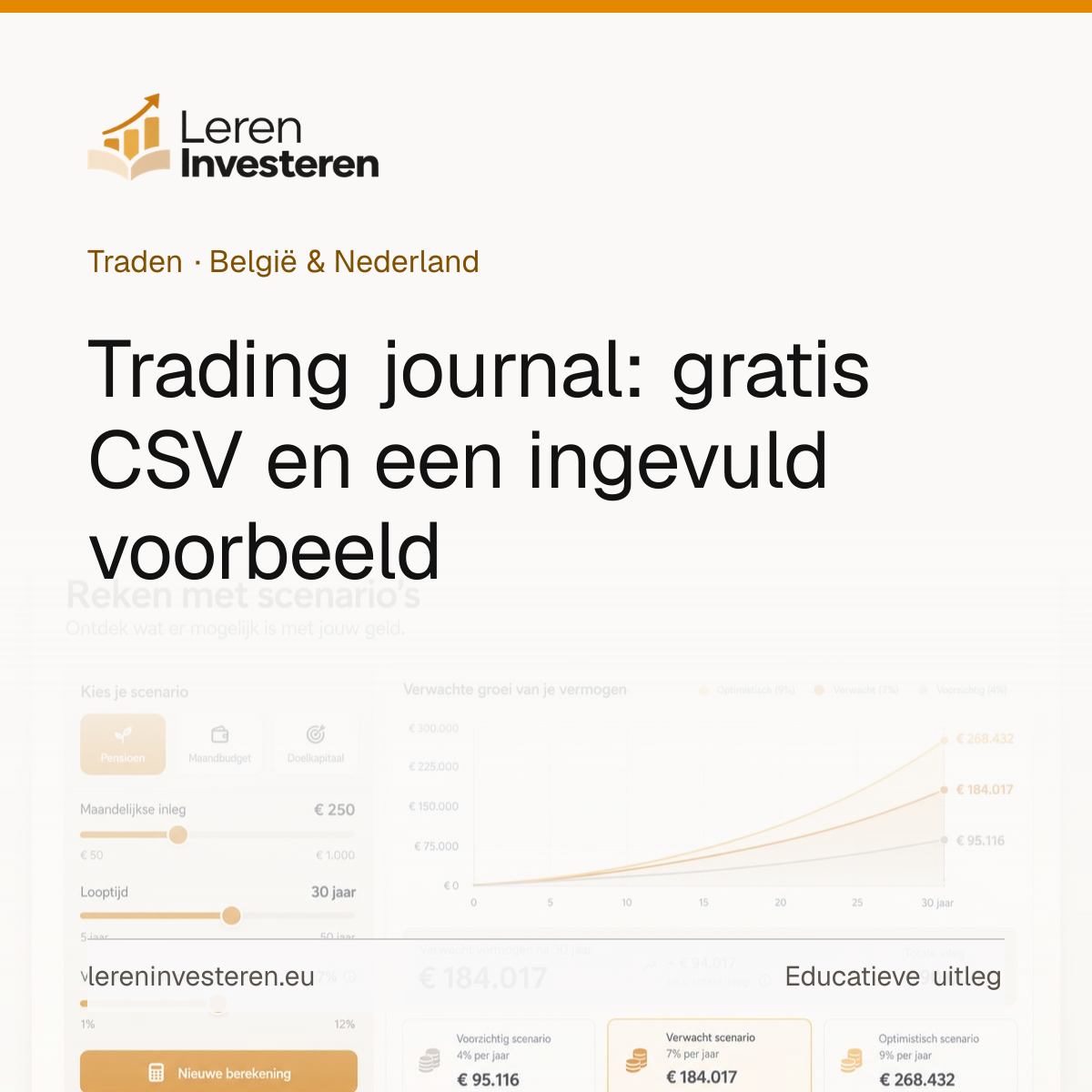 Trading journal: leg het plan naast de werkelijke trade — educatieve illustratie voor beleggers in België en Nederland