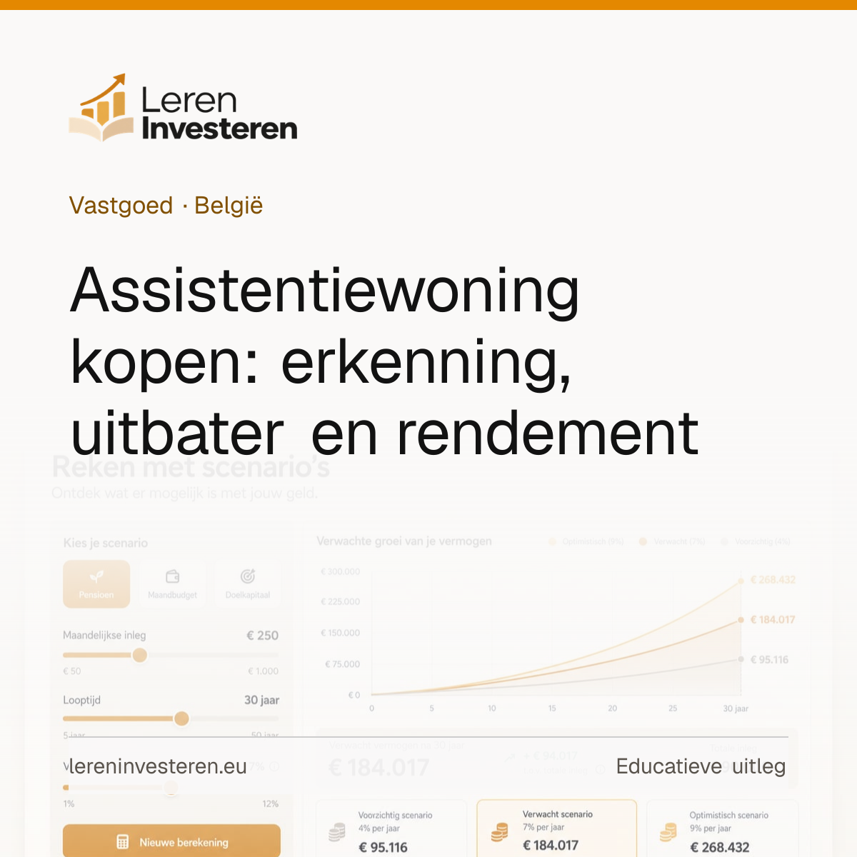 Investeren in een assistentiewoning — educatieve illustratie voor beleggers in België