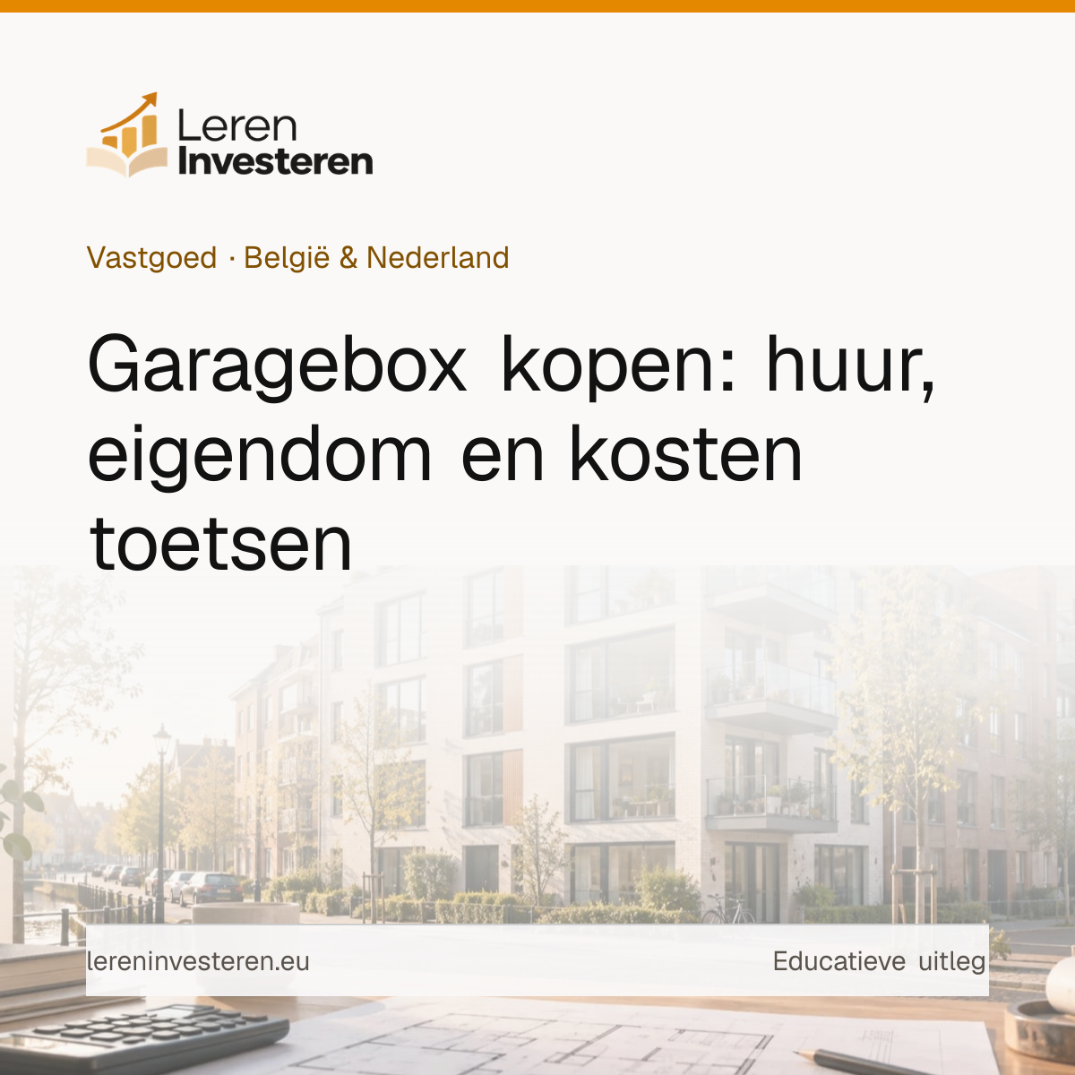 Een garagebox kopen als investering — educatieve illustratie voor beleggers in België en Nederland