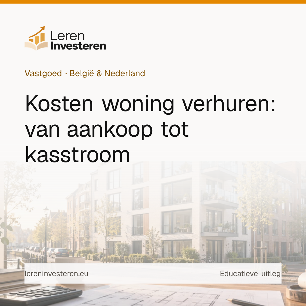 Kosten bij het verhuren van een woning — educatieve illustratie voor beleggers in België en Nederland