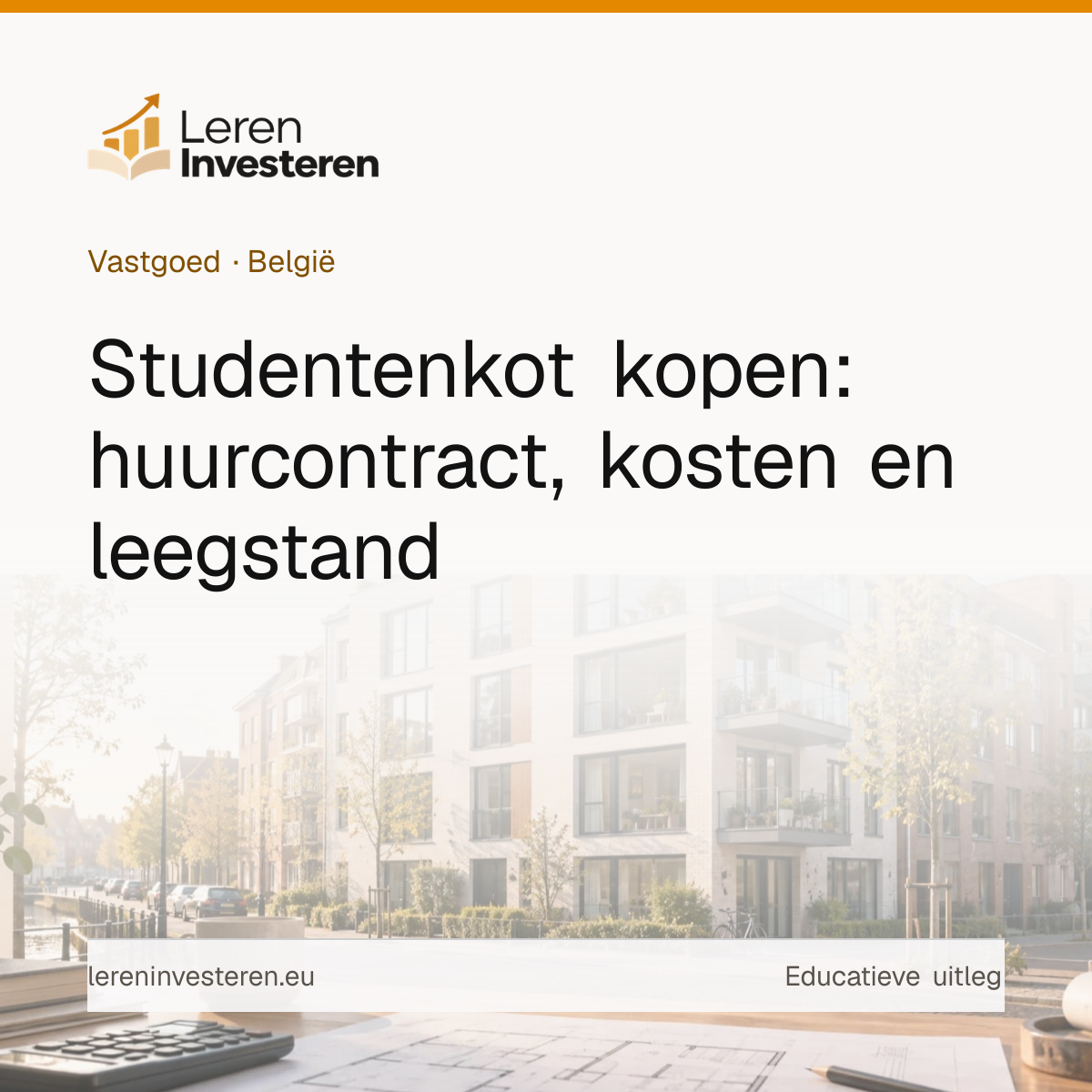 Investeren in een studentenkot — educatieve illustratie voor beleggers in België