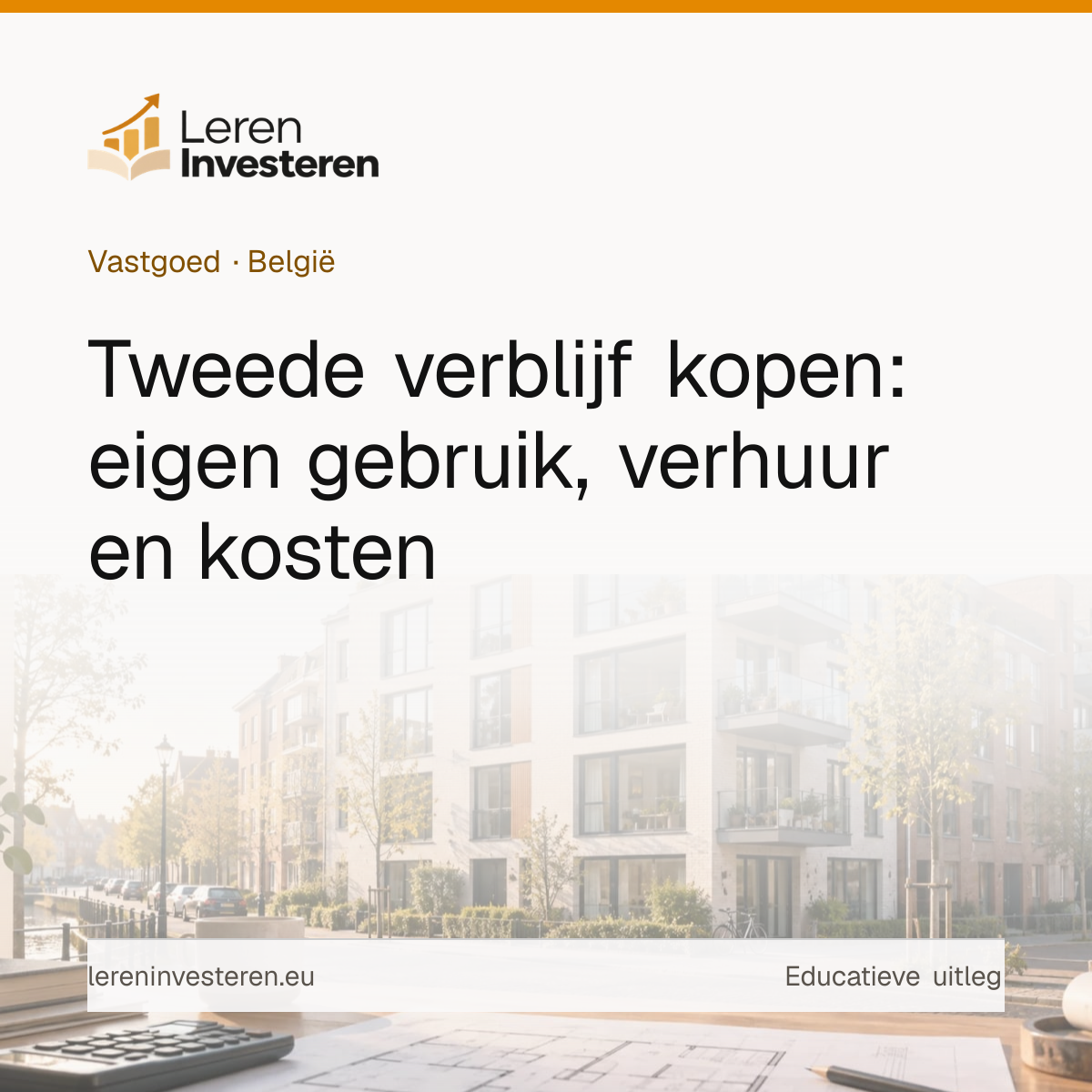 Investeren in een tweede verblijf — educatieve illustratie voor beleggers in België