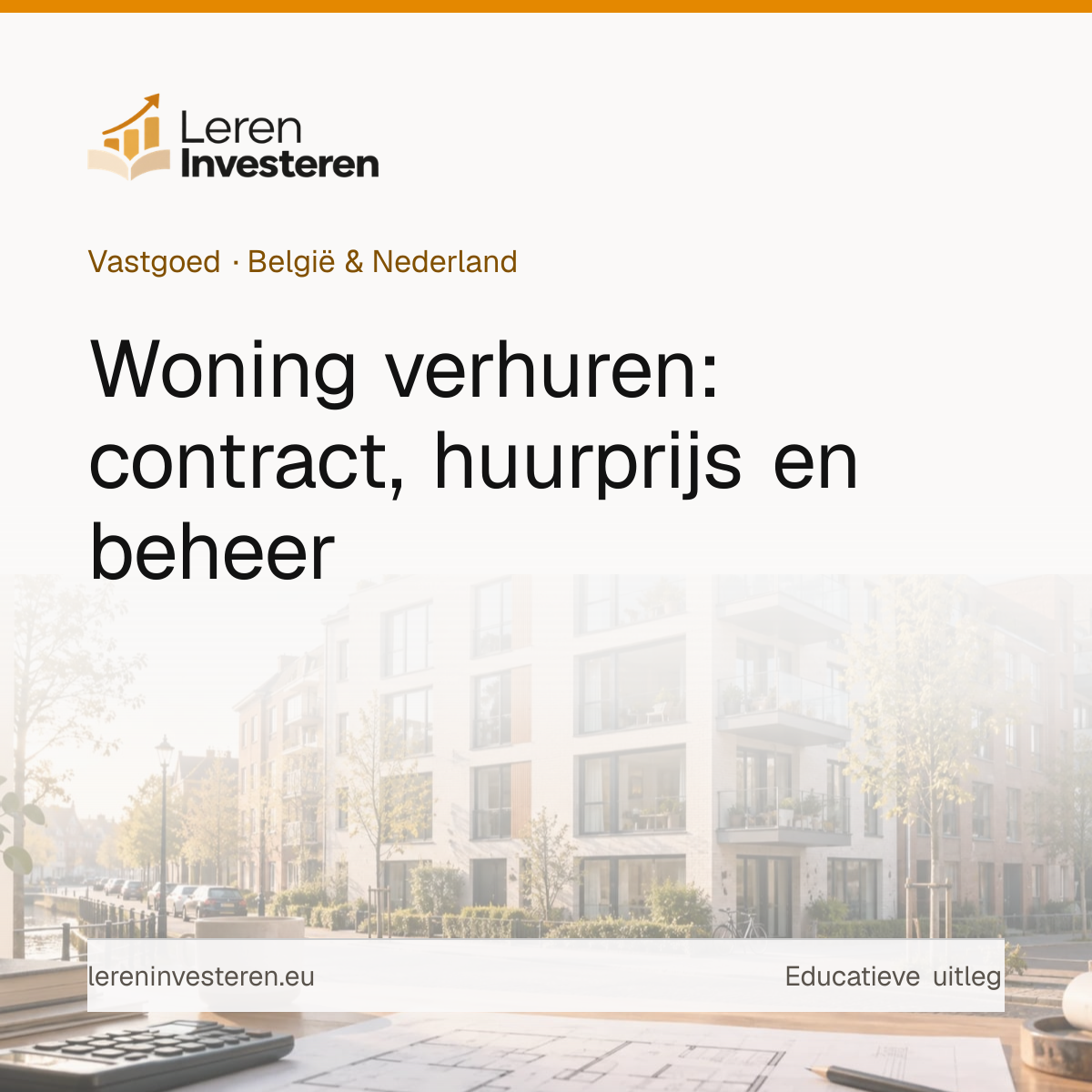 Woning verhuren in stappen — educatieve illustratie voor beleggers in België en Nederland